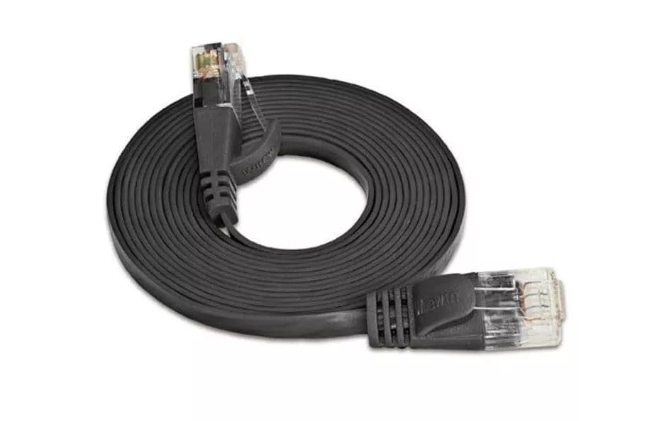 Câble patch slim RJ-45 - RJ-45, Cat 6, UTP, 5 m, Noir