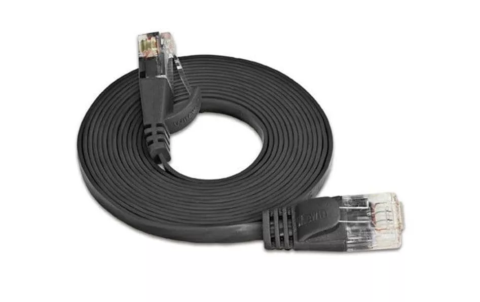 Câble patch slim RJ-45 - RJ-45, Cat 6, UTP, 10 m, Noir