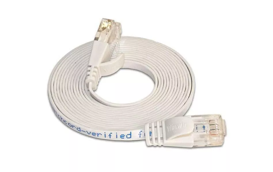 Câble patch slim RJ-45 - RJ-45, Cat 6, UTP, 0.5 m, Blanc