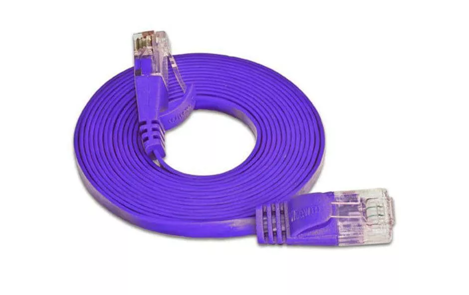 Câble patch slim RJ-45 - RJ-45, Cat 6, UTP, 0.1 m, Violet