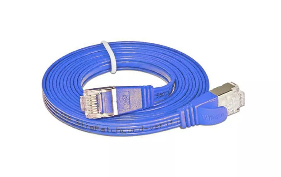 Câble patch slim RJ-45 - RJ-45, Cat 6, STP, 1.5 m, Bleu