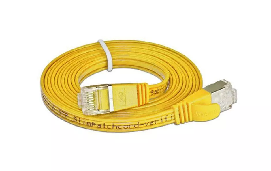 Câble patch slim RJ-45 - RJ-45, Cat 6, STP, 0.5 m, Jaune