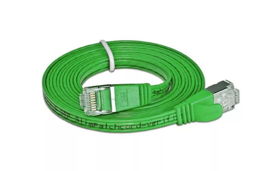 Câble patch slim RJ-45 - RJ-45, Cat 6, STP, 10 m, Vert