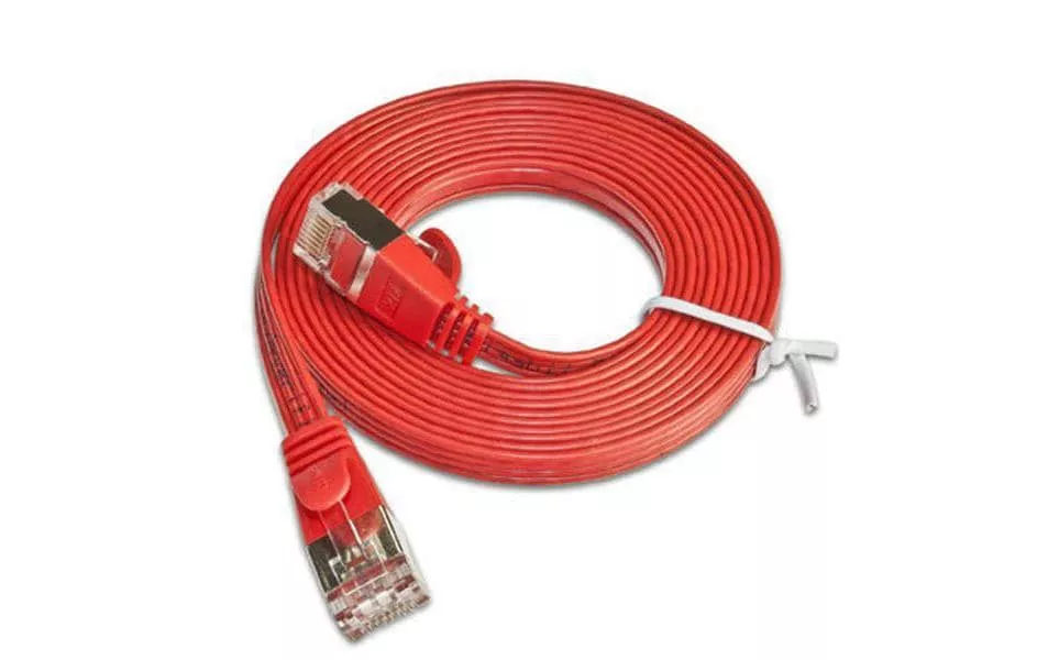 Câble patch slim RJ-45 - RJ-45, Cat 6, STP, 1.5 m, Rouge
