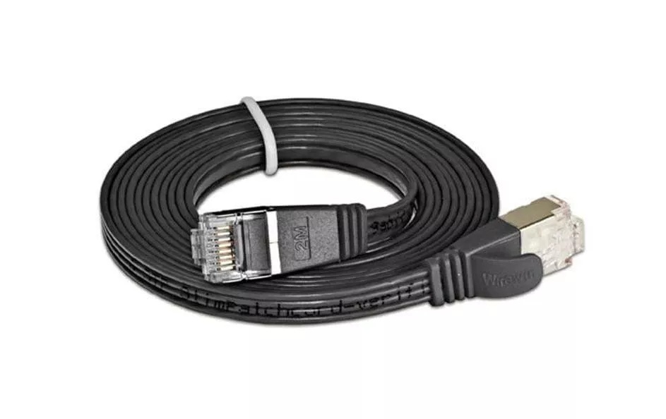 Câble patch slim RJ-45 - RJ-45, Cat 6, STP, 7.5 m, Noir