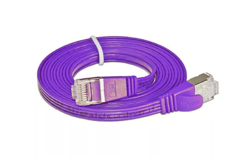 Câble patch slim RJ-45 - RJ-45, Cat 6, STP, 10 m, Violet