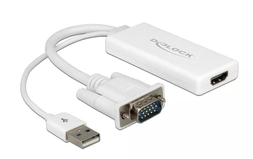 Convertisseur avec audio USB, blanc