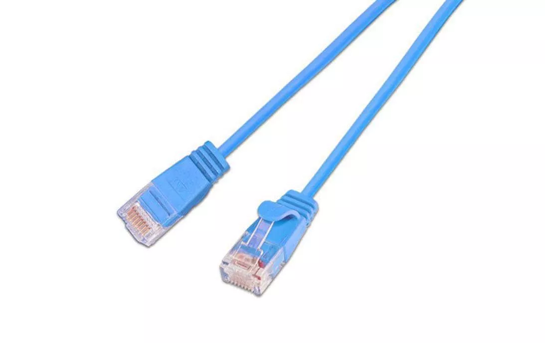 Câble patch slim  Cat 6, UTP, 10 m, Bleu