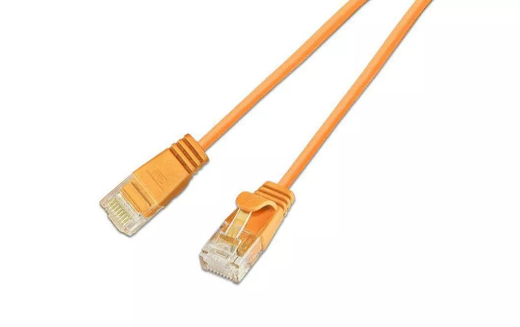 Câble patch slim RJ-45 - RJ-45, Cat 6, UTP, 0.15 m, Orange