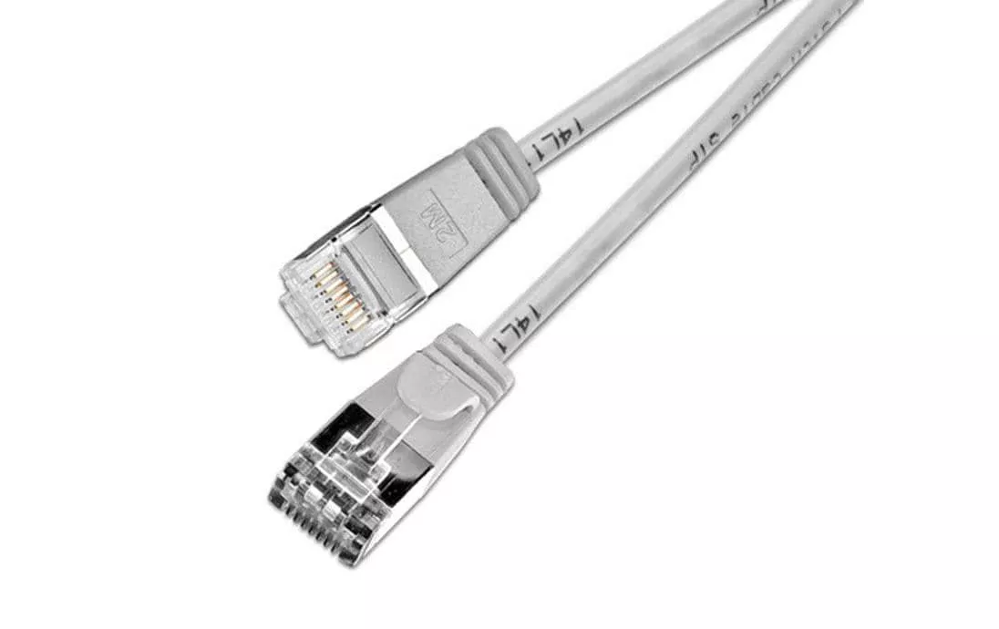 Câble patch slim RJ-45 - RJ-45, Cat 6, U/FTP, 0.5 m, Gris