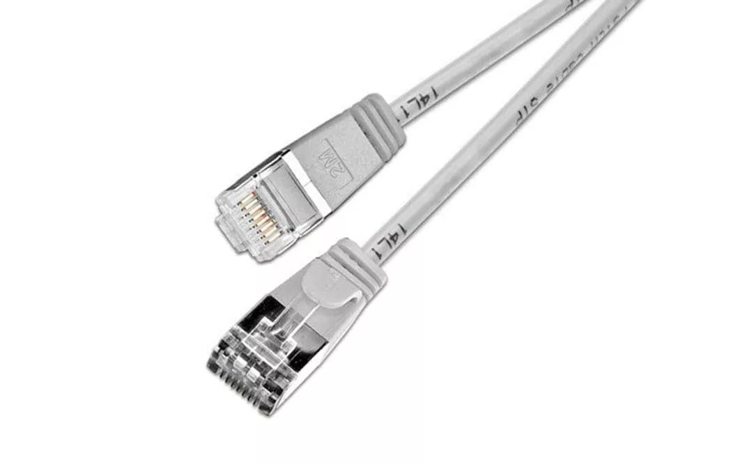 Câble patch slim RJ-45 - RJ-45, Cat 6, U/FTP, 5 m, Gris