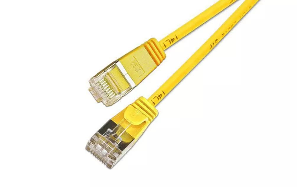 Câble patch slim RJ-45 - RJ-45, Cat 6, U/FTP, 1.5 m, Jaune