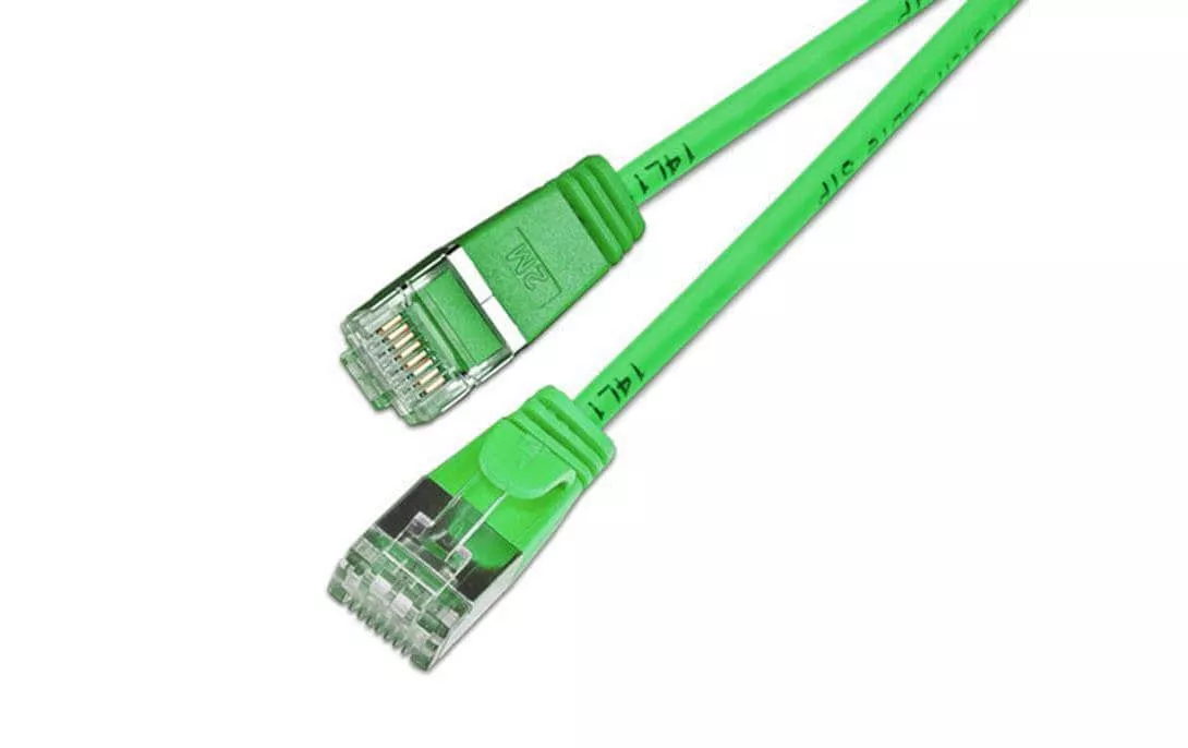 Câble patch slim RJ-45 - RJ-45, Cat 6, U/FTP, 0.15 m, Vert