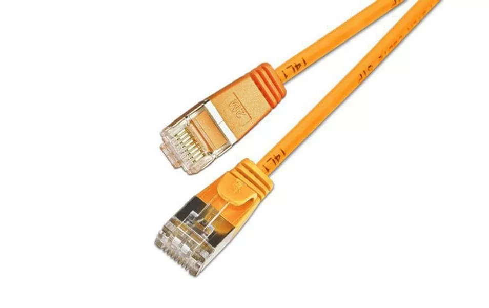 Câble patch slim RJ-45 - RJ-45, Cat 6, U/FTP, 0.15 m, Orange