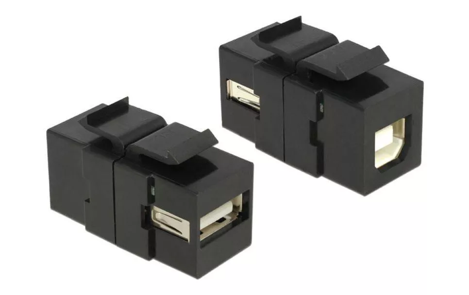 Keystone-Modul USB 2.0, A \u2013 B, (f-f) Schwarz