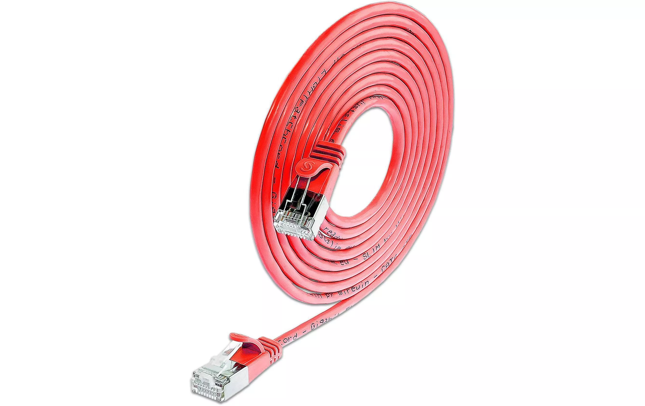 Câble patch slim  Cat 6, U/FTP, 7.5 m, Rouge