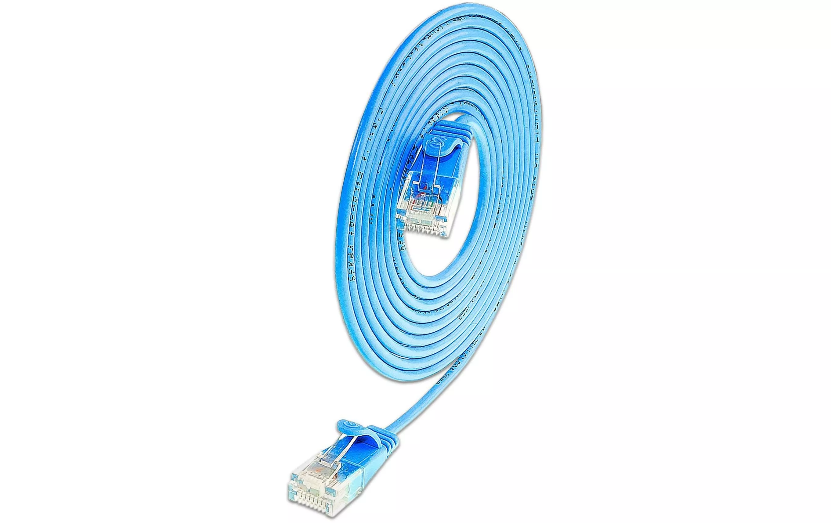Câble patch slim  Cat 6, UTP, 7.5 m, Bleu