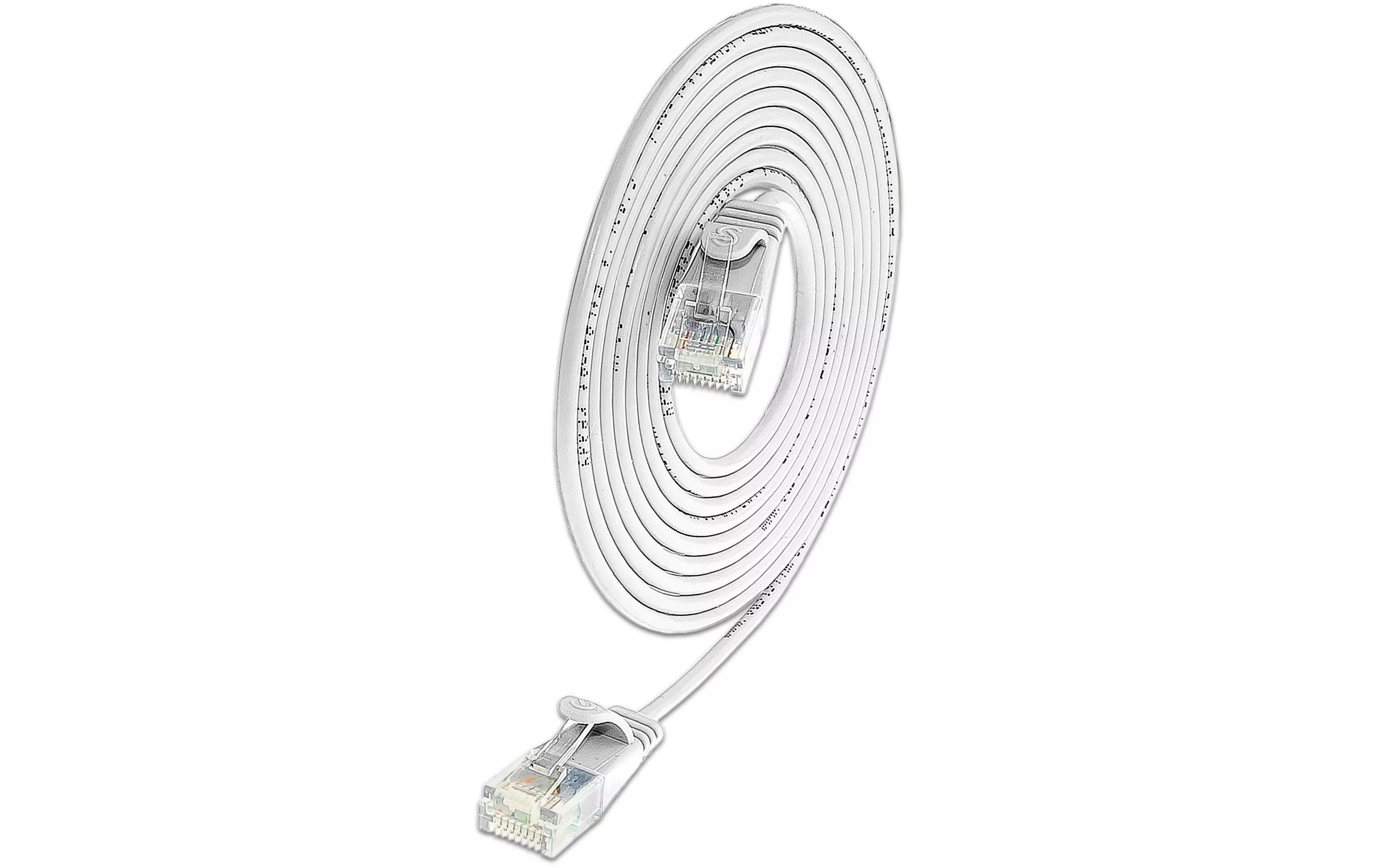 Câble patch slim  Cat 6, UTP, 7.5 m, Blanc