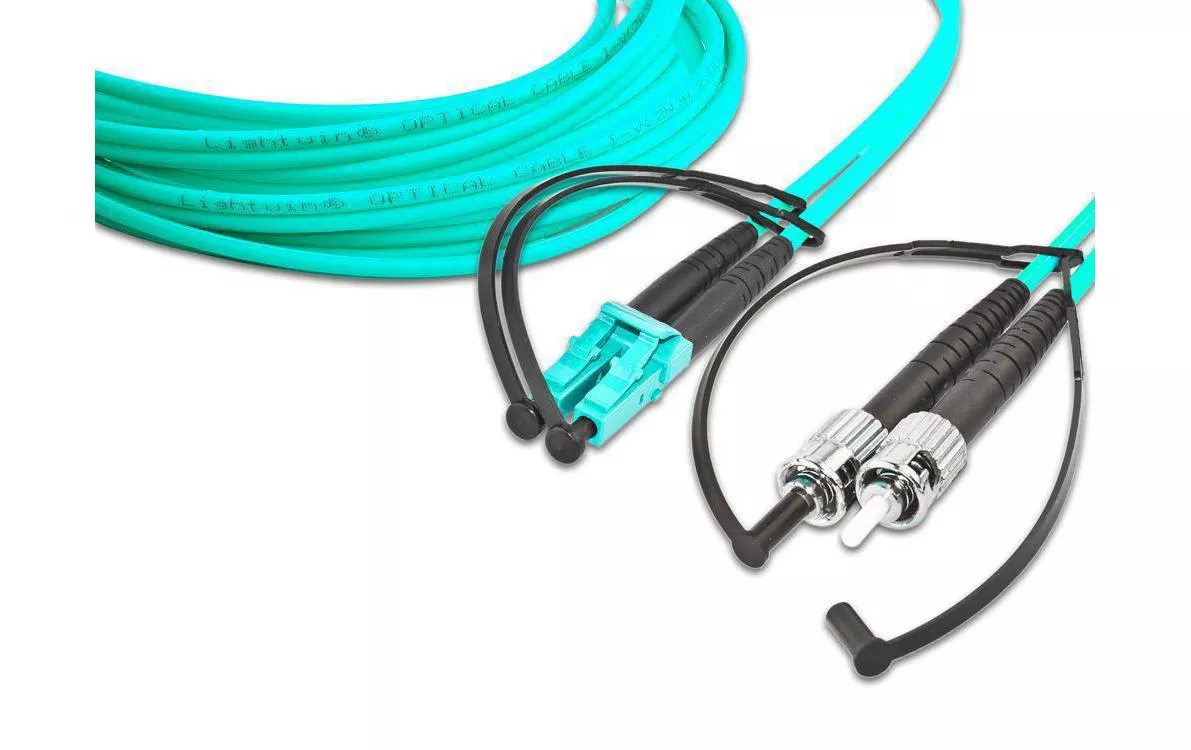 Câble patch à fibre optique LC-ST, Multimode, OM3, 2m