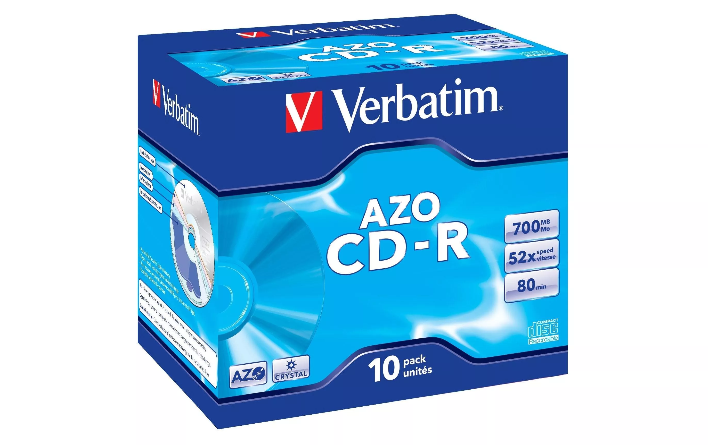 CD-R AZO 0,7 GB, custodia (10 pezzi)