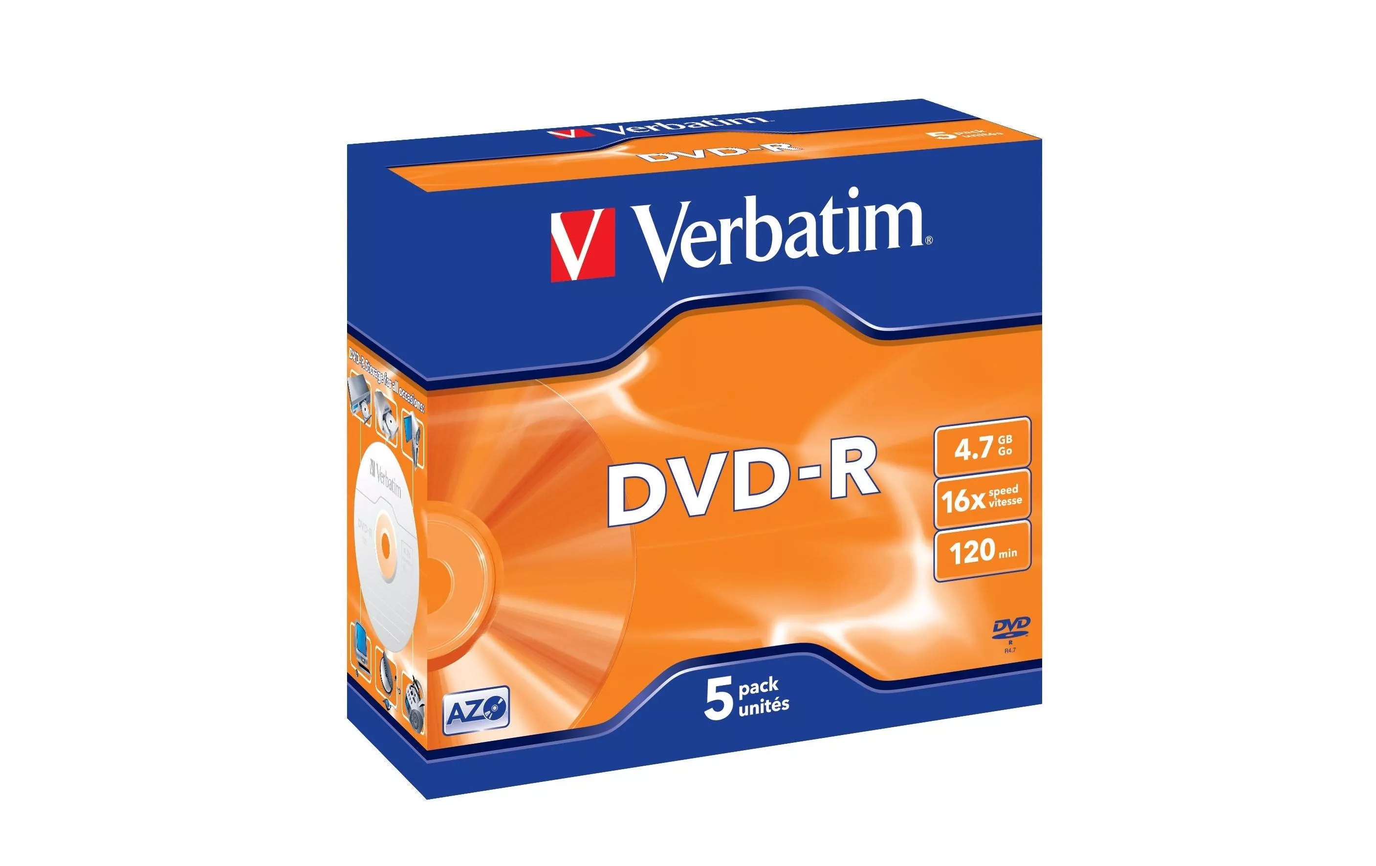 DVD-R 4.7 GB, jewel case (5 pezzi)