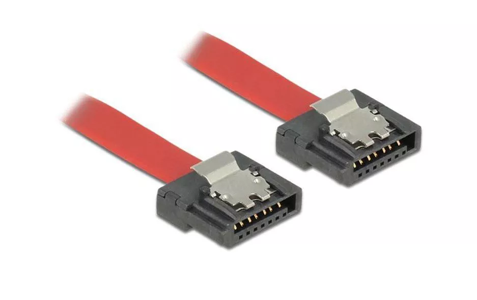 Câble SATA3 rouge, clip, flexible, 30 cm