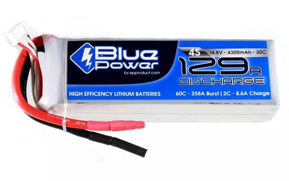 RC Batteria LiPo 4300 mAh 14.8 V 30C BluePower