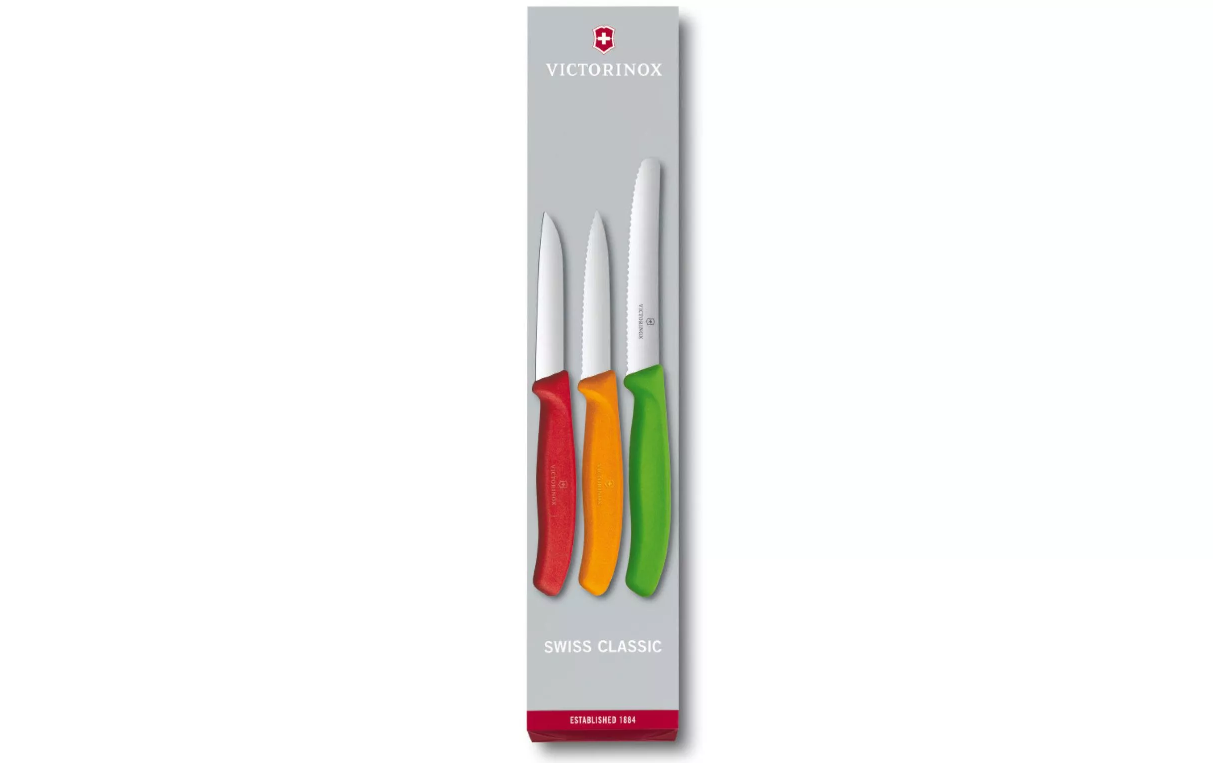 Couteau à légumes Argent/Argent/Rouge/Orange/Vert
