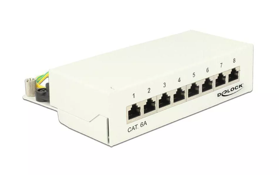 Panneau de réseau 8 Port Desktop Cat.6A LSA blanc