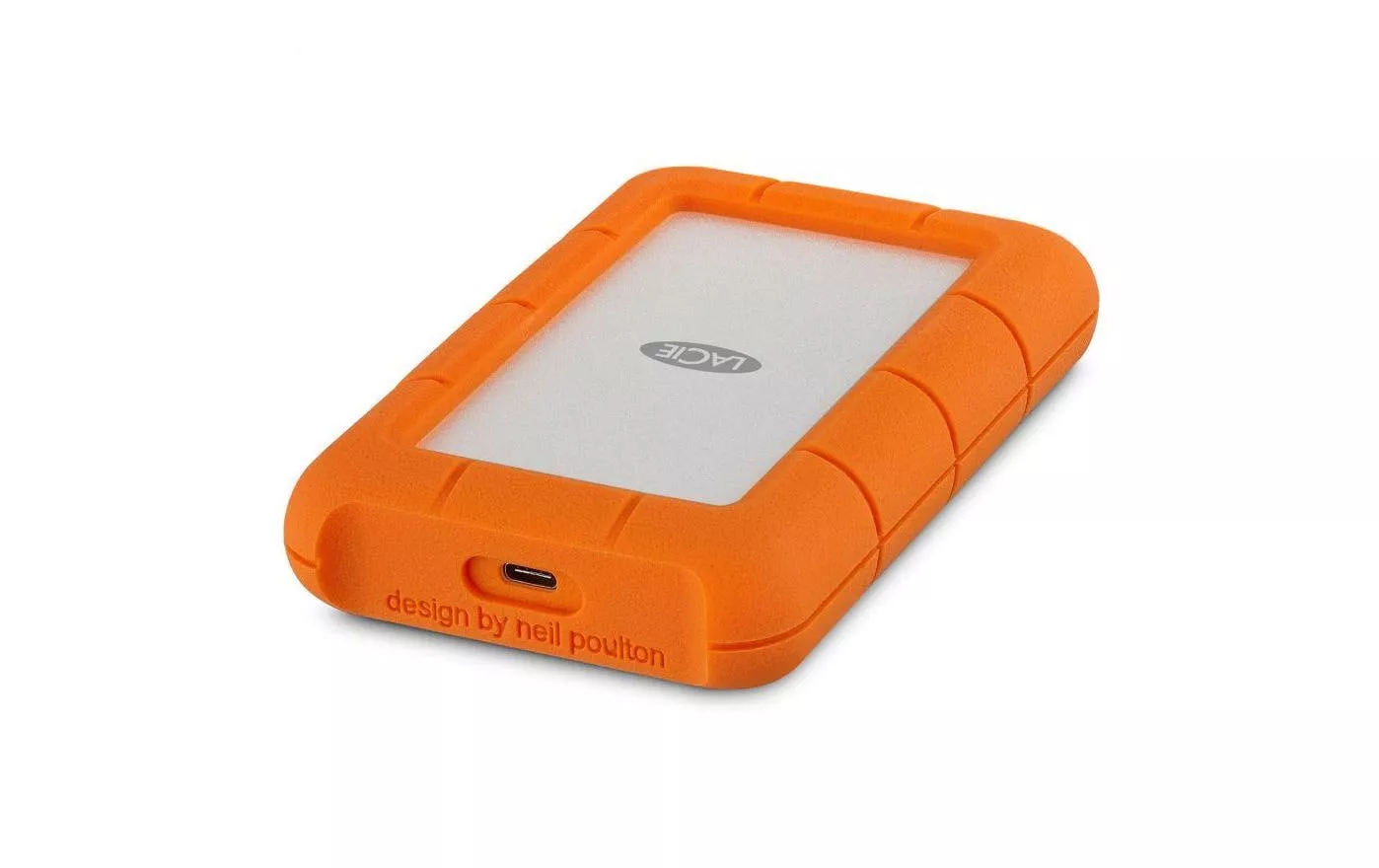 LaCie Rugged USB-C disque dur externe 4 To Orange, Argent