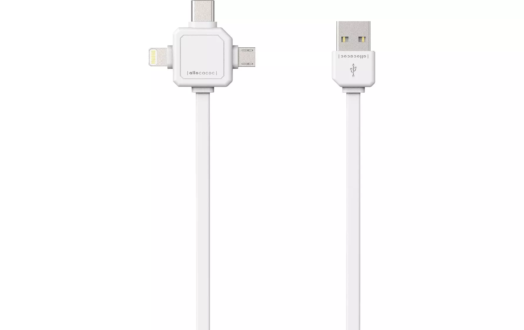 Câble chargeur USB  USB A - Micro-USB B/Lightning/USB C 1.5 m