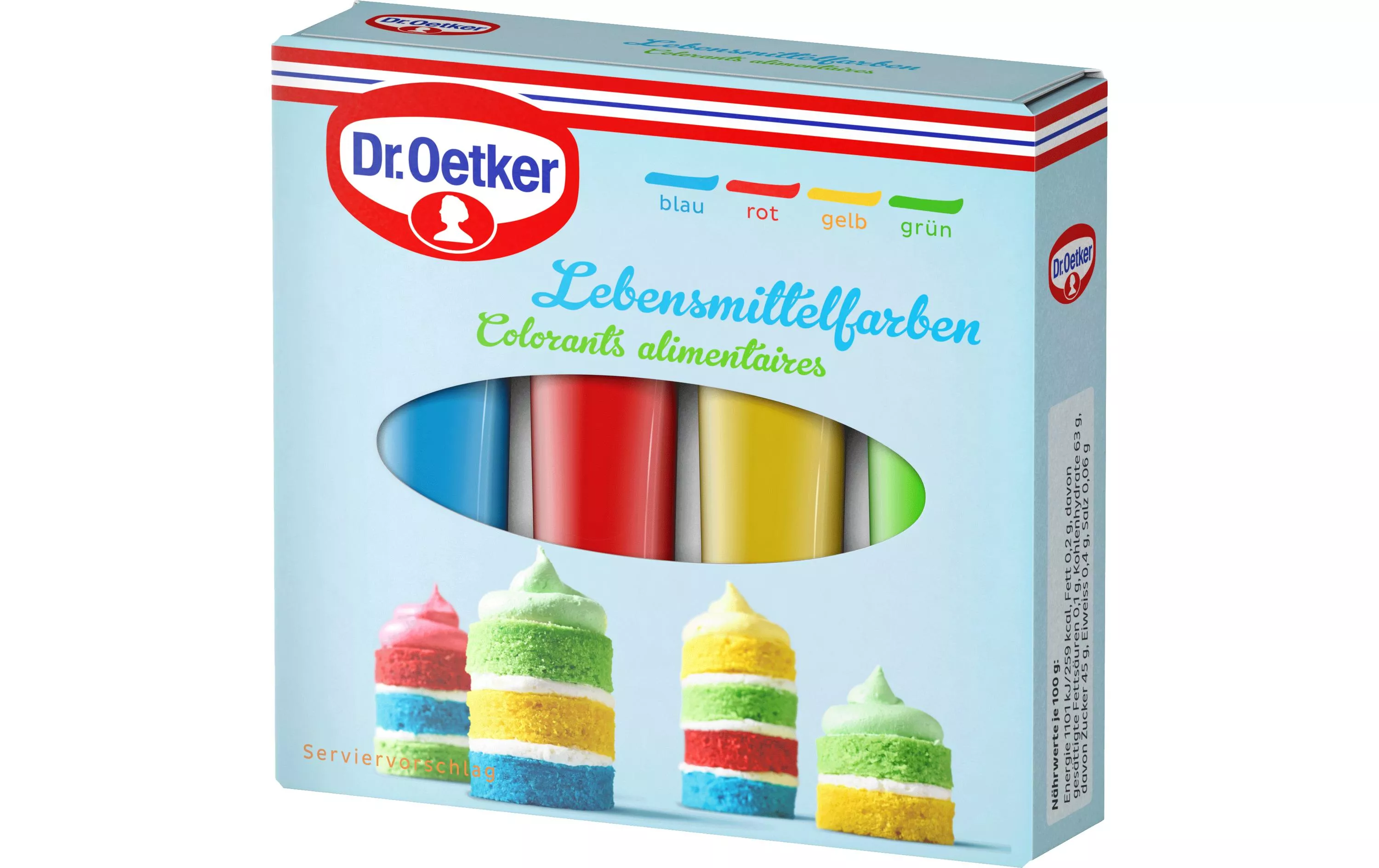 Set di coloranti alimentari Dr.Oetker blu/giallo/verde/rosso