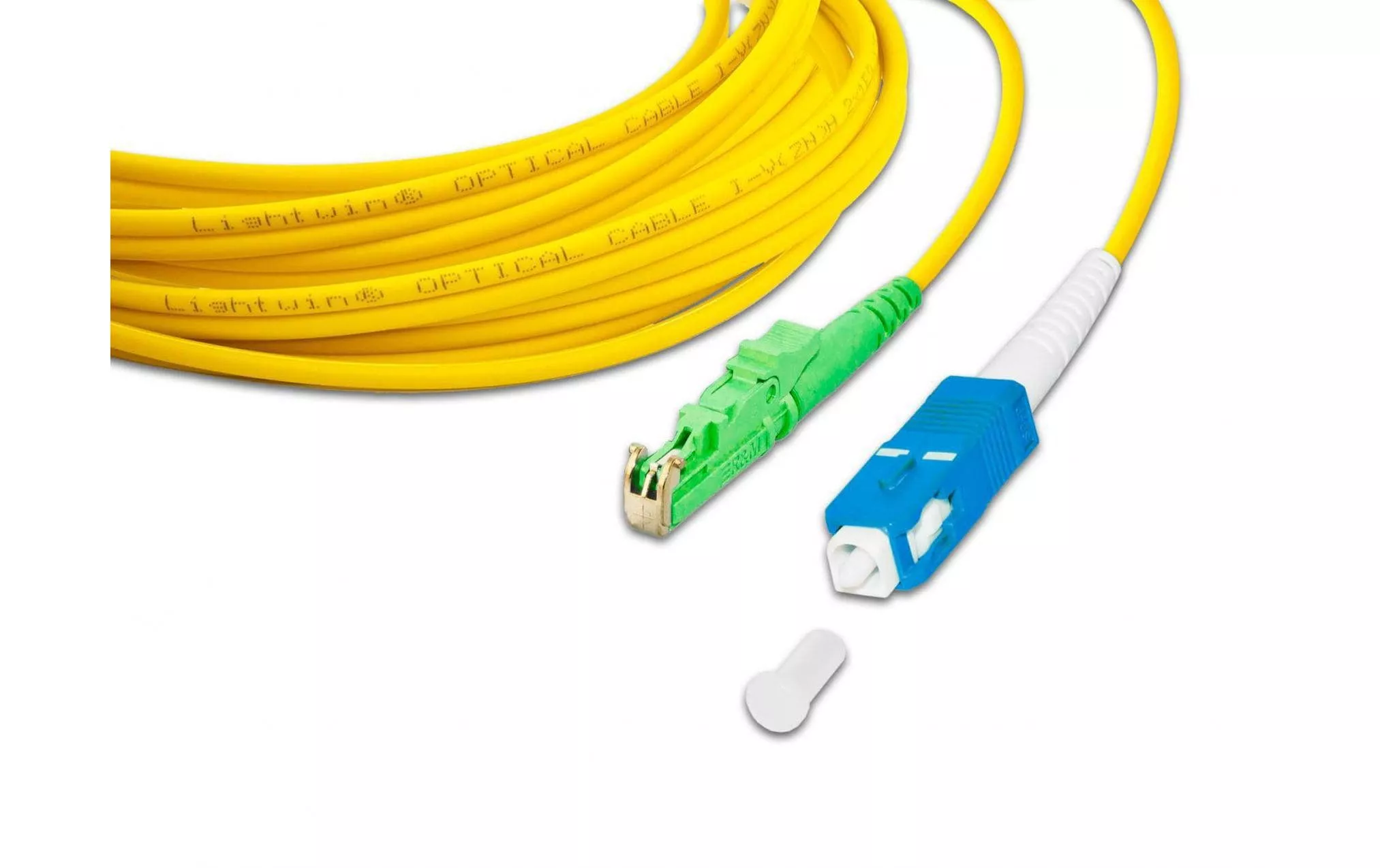 Câble patch à fibre optique E2000/APC-SC, Singlemode, Simplex, 1m
