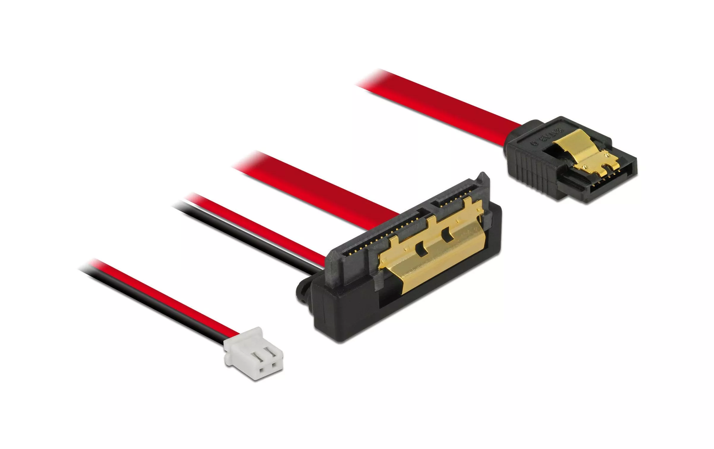 SATA3 combo cable angolato, alimentazione a 2 pin, 10 cm