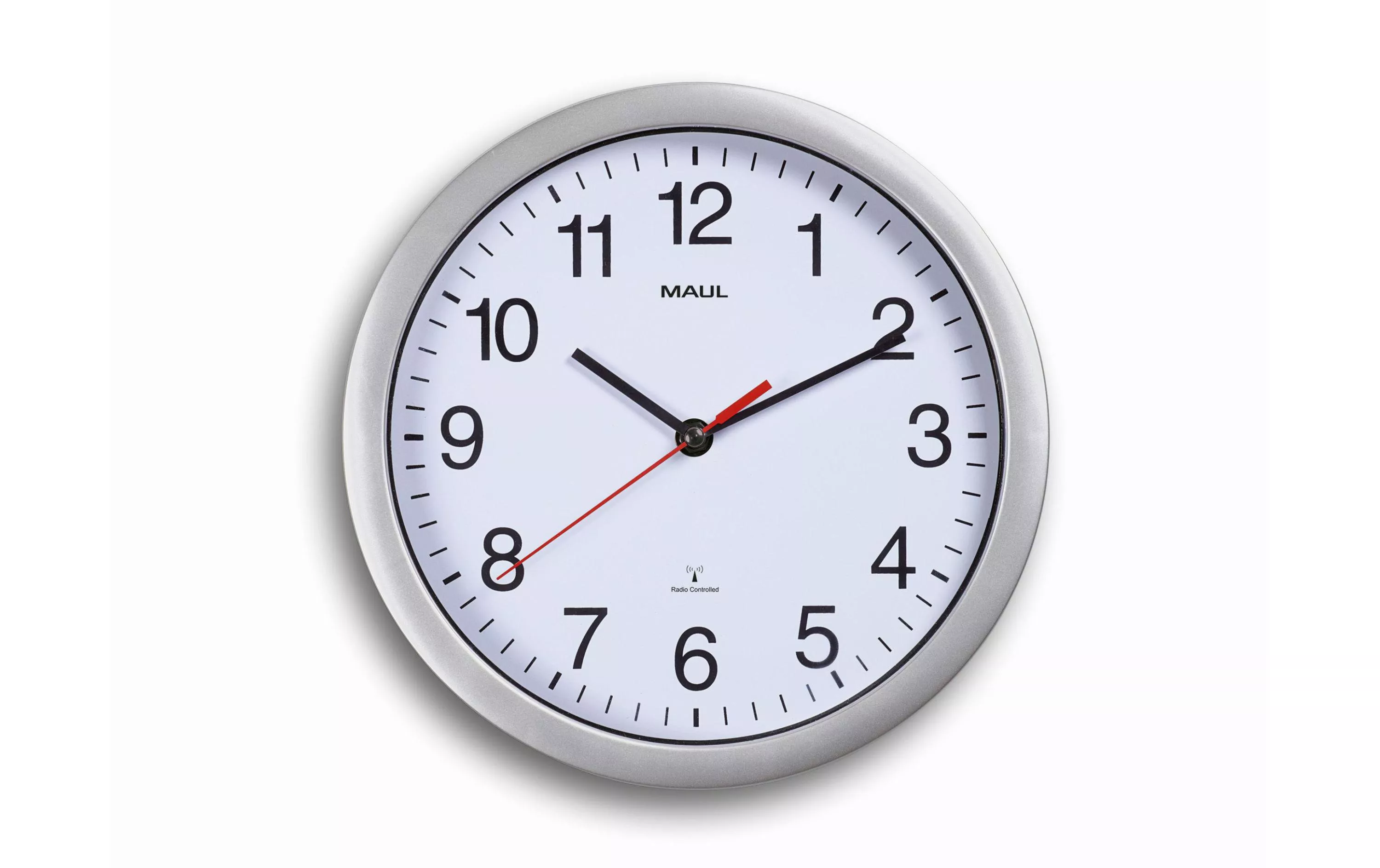 Orologio da parete MAULrun Ø 25 cm argento/bianco