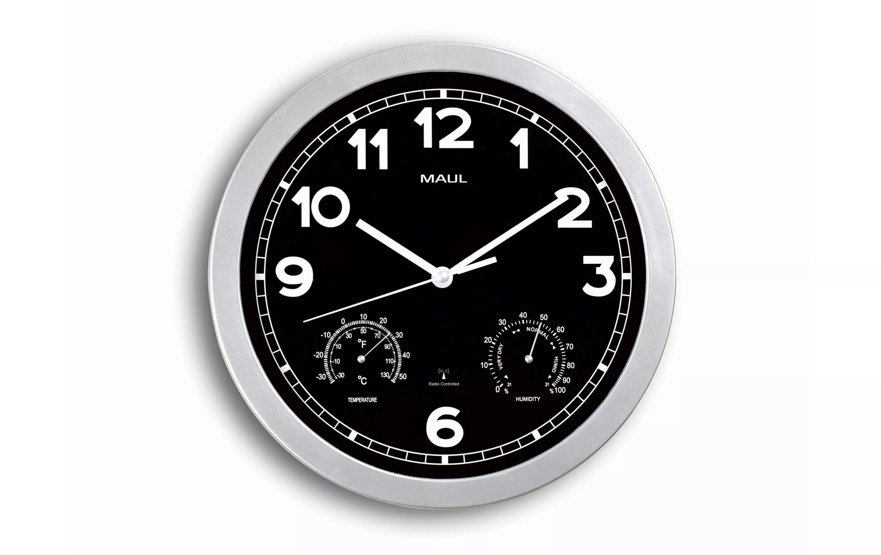 Horloge murale MAULdrive Ø 30 cm Noir/Argenté