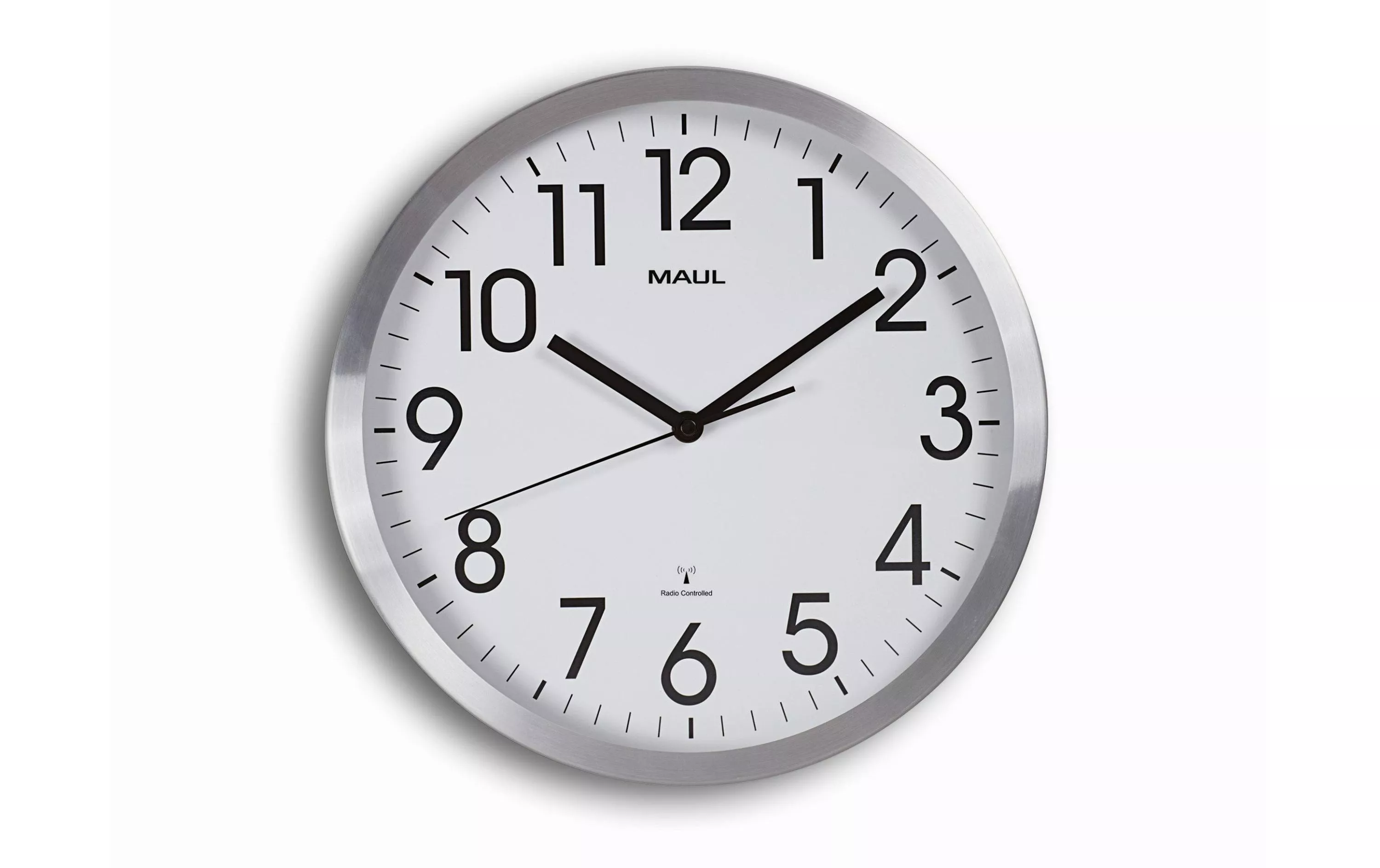 Horloge murale MAULfly Ø 30 cm Argenté/Blanc