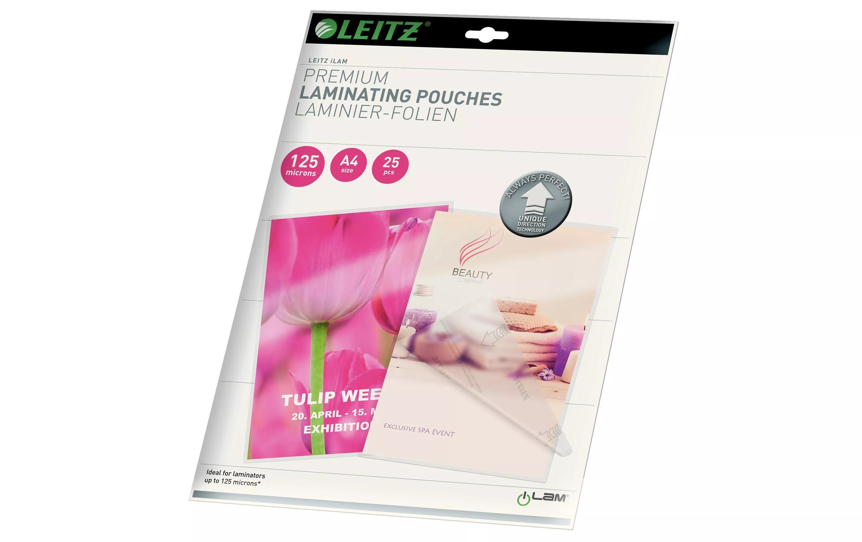 Film di laminazione Leitz Premium A4, 125 µm, 25 pezzi, lucido