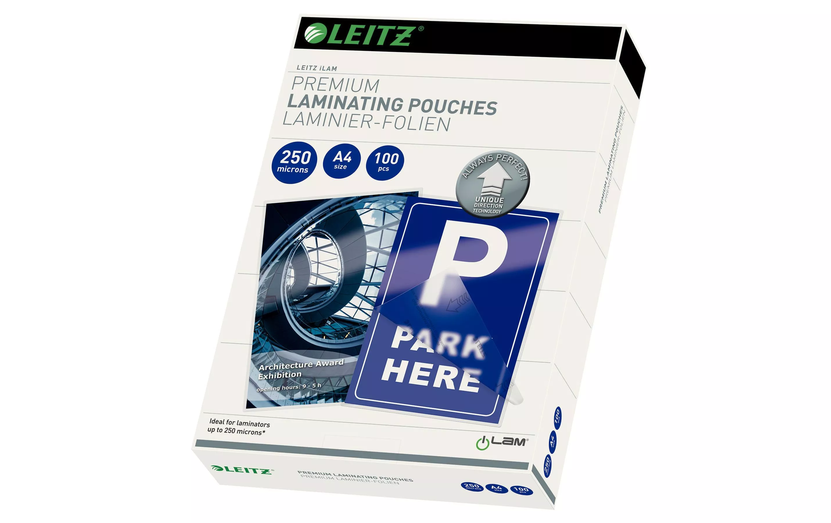 Film di laminazione Leitz Premium A4, 250 µm, 100 pezzi, lucido