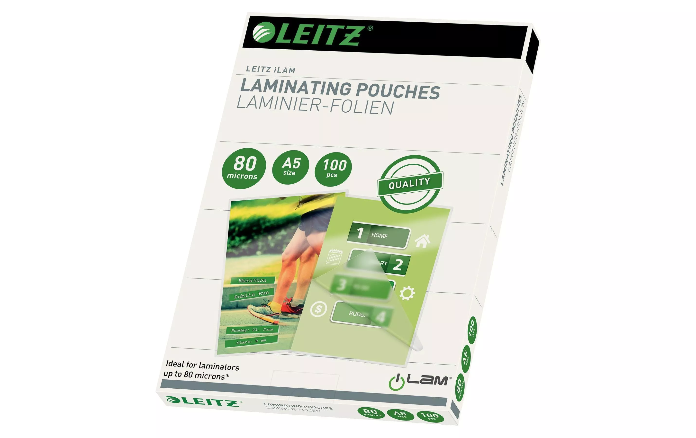 Film di laminazione Leitz A5, 80 µm, 100 pezzi, lucido