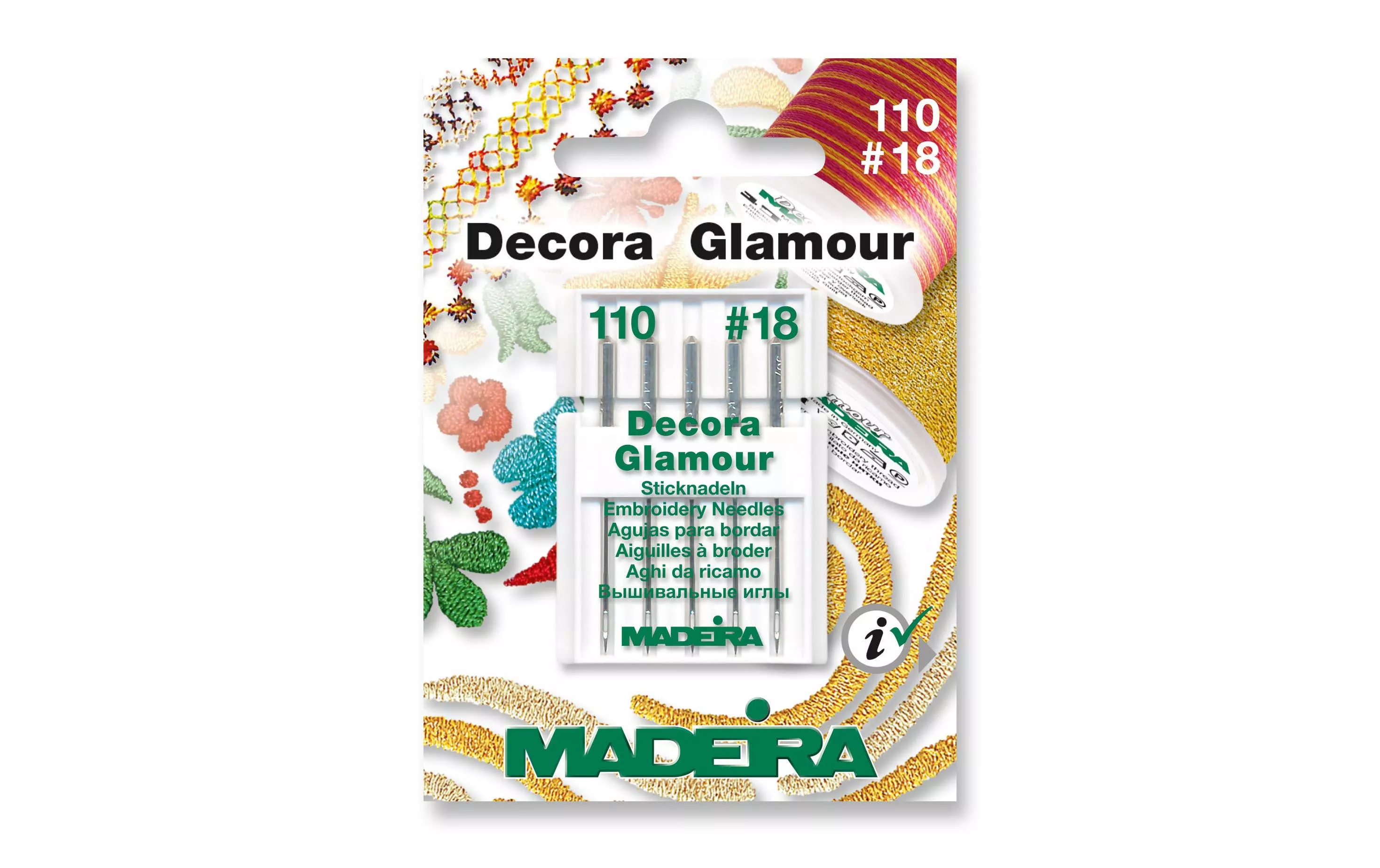 Aghi per macchine Madeira Glamour Decora 110/18 5 pezzi