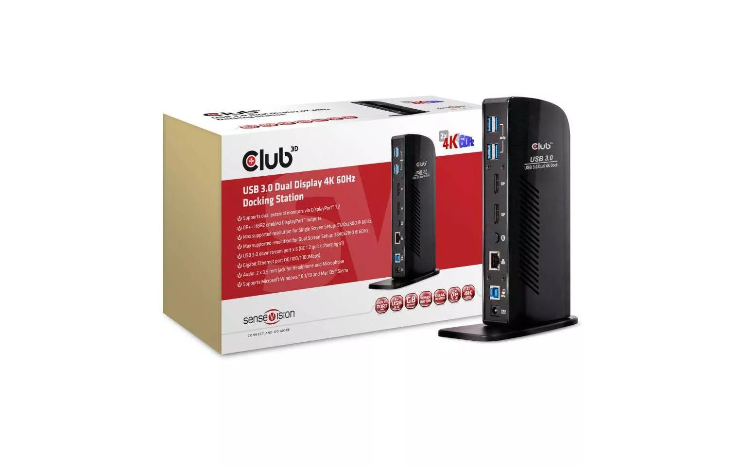 Docking station Club 3D CSV-1460 USB 3.0 a doppio schermo 4K60 Hz