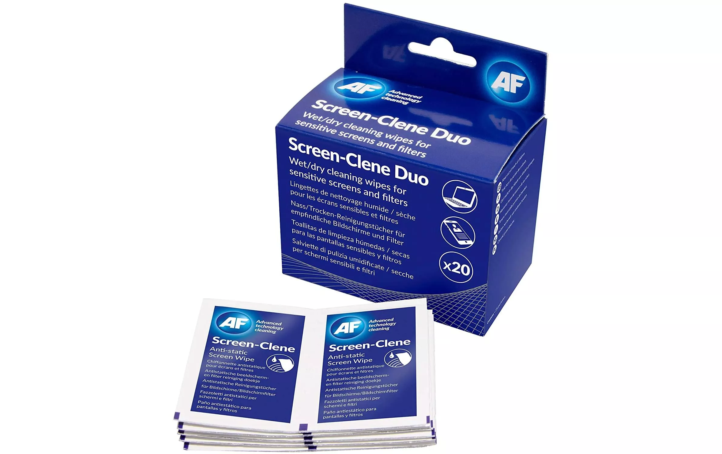 Materiale di pulizia AF Screen Cleaner Screen-Clene-Duo 20 pezzi ciascuno