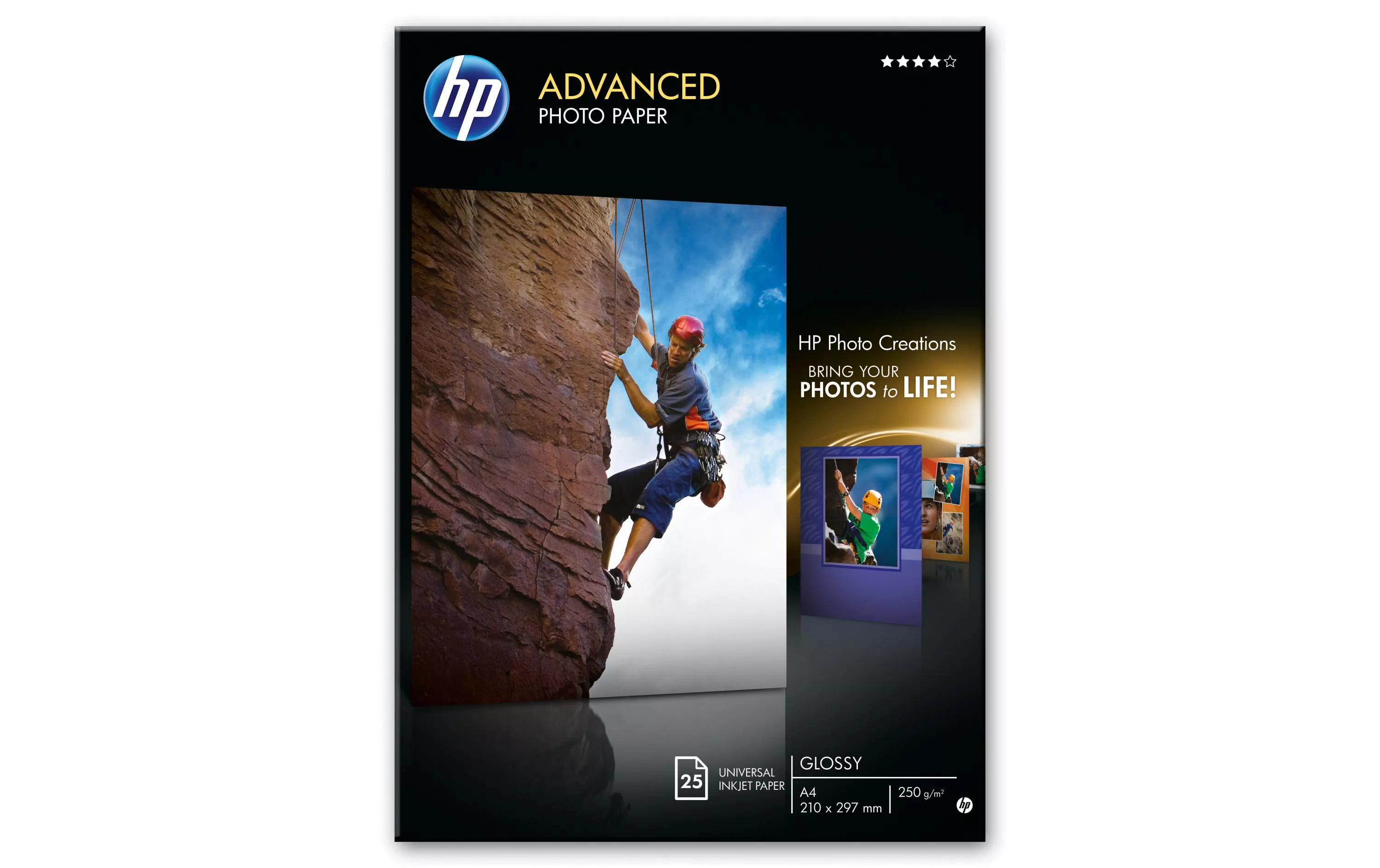 Carta fotografica HP A4 250 g/m² 25 pezzi