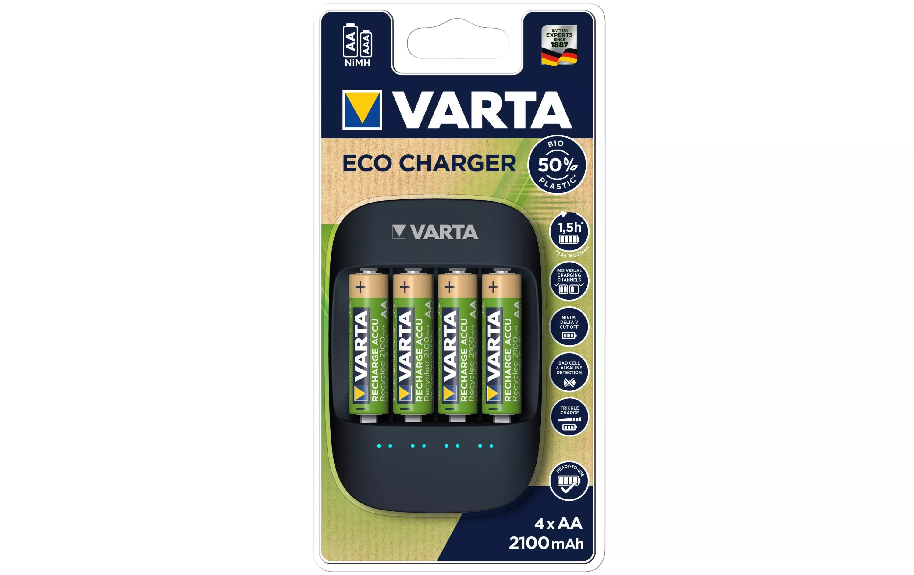 Caricatore Varta Eco Charger incl. 4xAA