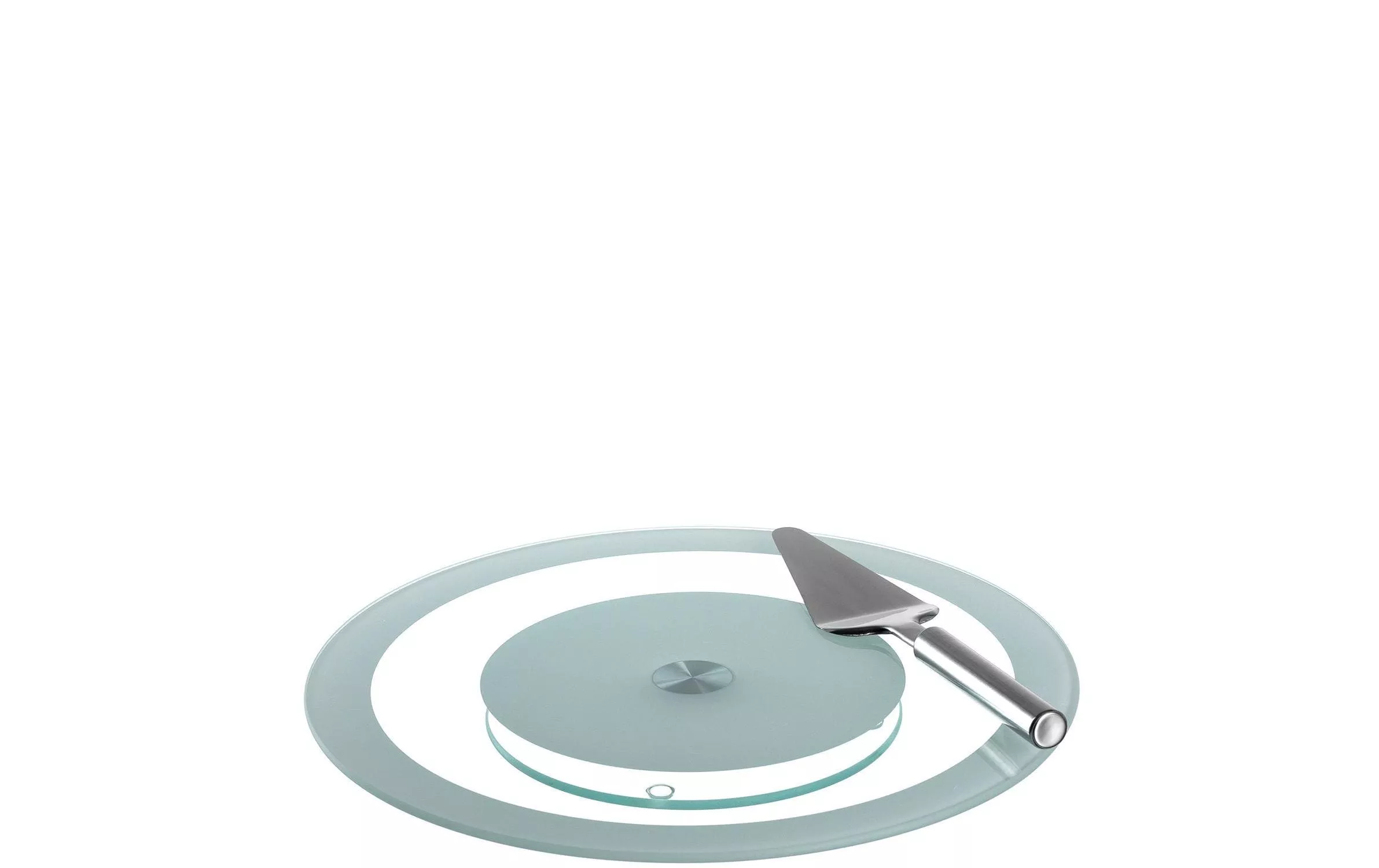 Tortenplatte Bistro mit Tortenmesser, Grau/Transparent