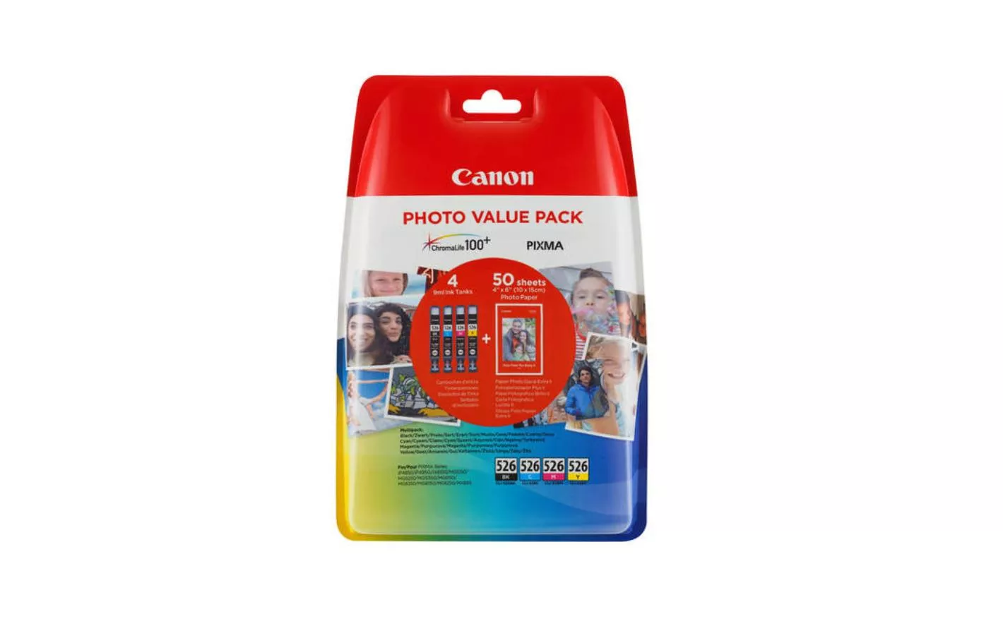 Set di inchiostri Canon CLI-526 + carta fotografica Value Pack