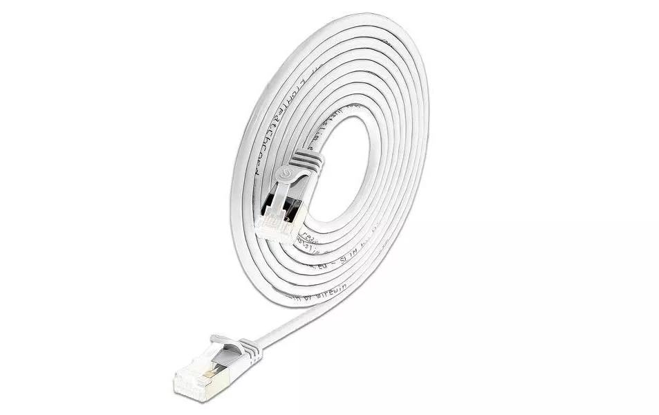 Câble patch slim  Cat 6A, U/FTP, 1 m, Blanc