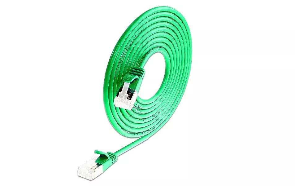 Câble patch slim  Cat 6A, U/FTP, 0.25 m, Vert