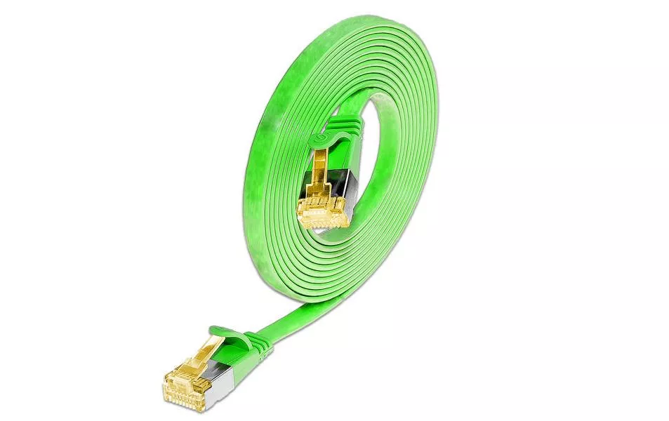 Câble patch slim  Cat 6A, U/FTP, 0.1 m, Vert